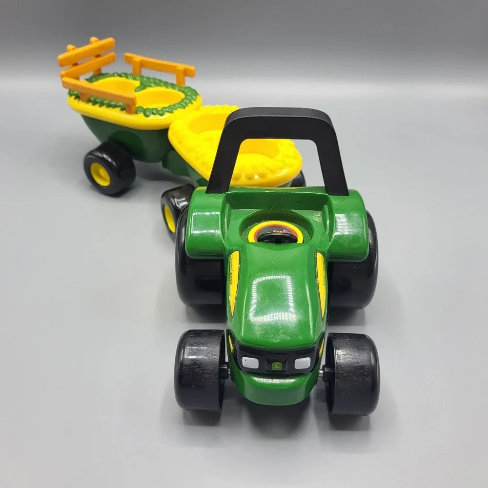 John Deere Animal Sounds Hayride Tractor Toy Kids Green Yellow Works